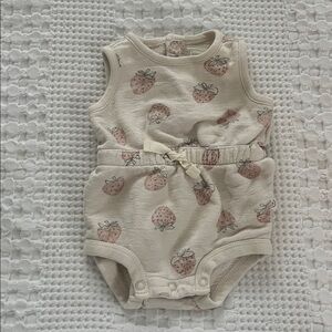 Little Plant by Carter's Cream Strawberry Print Romper